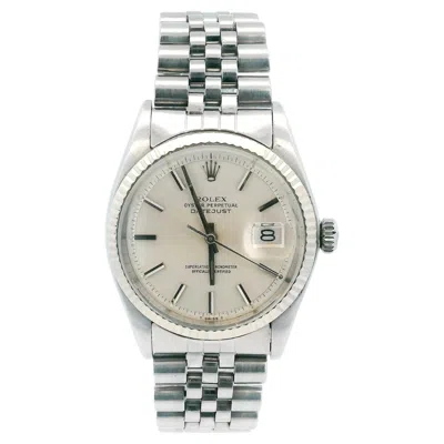 Pre-owned Rolex Datejust 1601 Steel & White Gold Silver Dial Vintage Watch