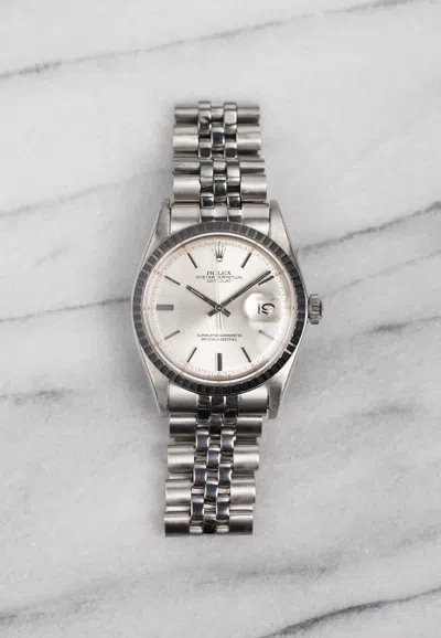 Pre-owned Rolex Datejust 1603 Silver Sigma Dial Watch, 1970s In Multi