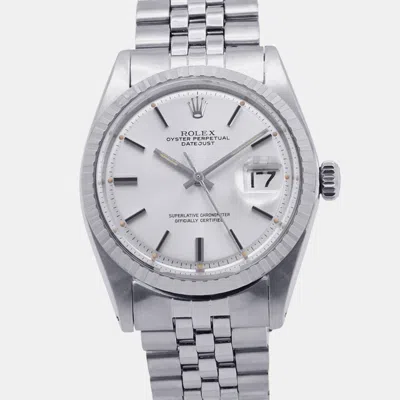 Pre-owned Rolex Datejust 1603 Silver Stainless Steel Automatic Men's Watches 36mm