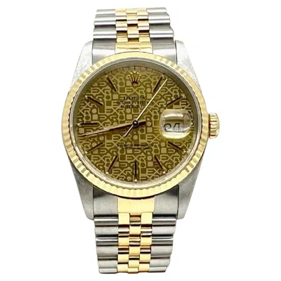 Pre-owned Rolex Datejust 16233 Jubilee Dial 18k Yellow Gold Stainless Steel