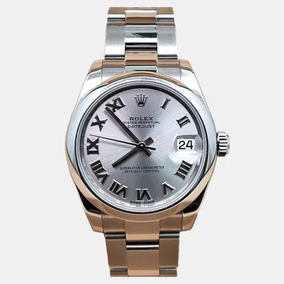 Pre-owned Rolex Datejust 178240 Automatic Silver Stainless Steel Women's Wristwatch 31 Mm