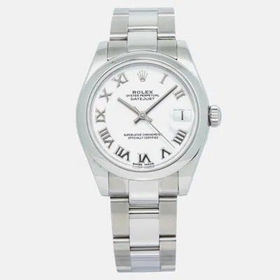 Pre-owned Rolex Datejust 178240 Automatic White Stainless Steel Women's Wristwatch 31mm