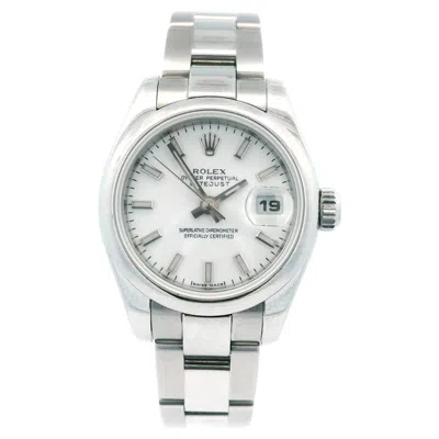 Pre-owned Rolex Datejust 179160 Stainless Steel White Dial Ladies Watch