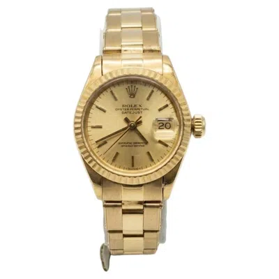 Pre-owned Rolex Datejust 18k Yellow Gold Automatic Ladies Watch