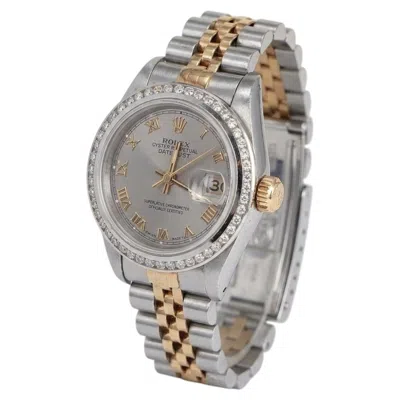 Pre-owned Rolex Datejust 26mm Two-tone Steel And 18k Yellow Gold Diamond Bezel Watch