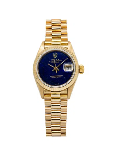 Pre-owned Rolex Datejust 26mm Watch In Blue
