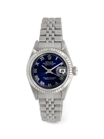 Pre-owned Rolex Datejust 26mm Watch In Blue