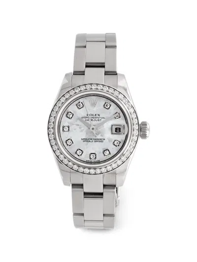 Pre-owned Rolex Datejust 26mm Watch In White