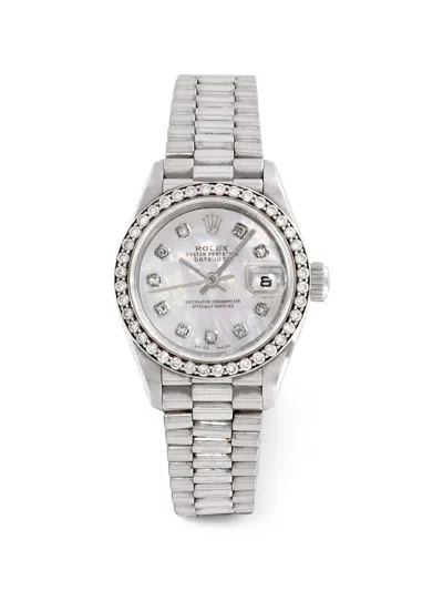Pre-owned Rolex Datejust 26mm Watch In White