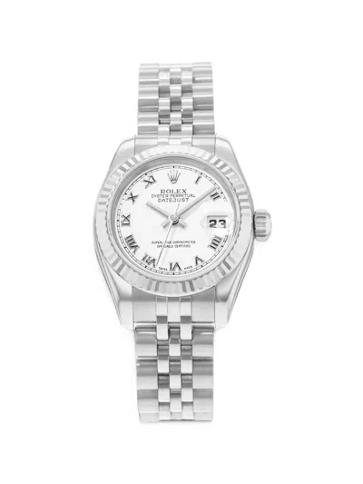 Pre-owned Rolex Datejust 26mm Watch In White