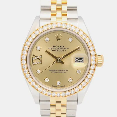 Pre-owned Rolex Datejust 279383rbr Gold 18k Yellow Gold Stainless Steel Diamond Automatic Women's Watches 28mm