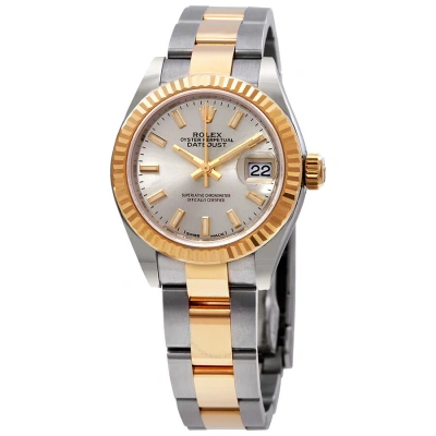 Rolex Datejust 28 Automatic Chronometer Silver Dial Ladies Two-tone Oyster Watch 279173 In Gold