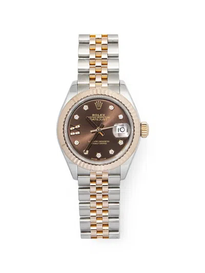Pre-owned Rolex Datejust 28mm Watch In Brown