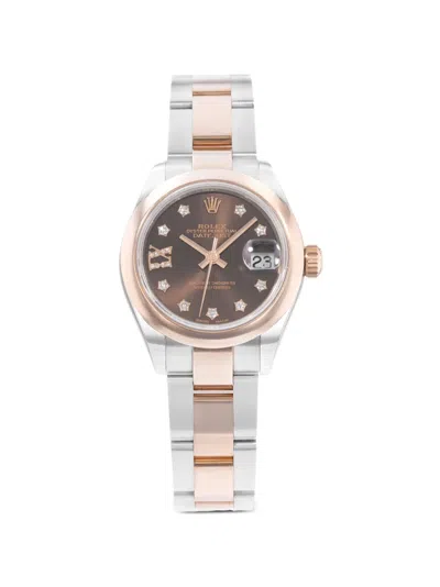 Pre-owned Rolex Datejust 28mm Watch In Brown