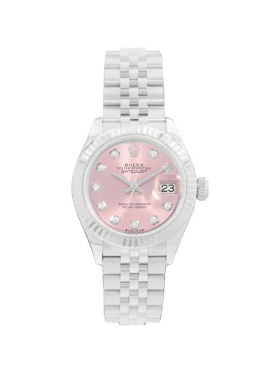 Pre-owned Rolex Datejust 28mm Watch In Pink