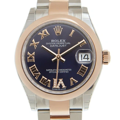 Rolex Datejust 31 Aubergine Dial Automatic Ladies Steel And 18kt Everose Gold Oyster Watch 278241aur In Neutral