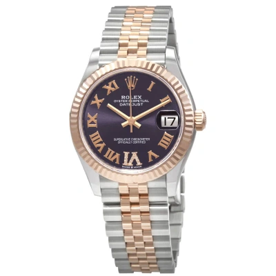 Rolex Datejust 31 Aubergine Diamond Dial Automatic Ladies Steel And 18kt Everose Gold Jubilee Watch
