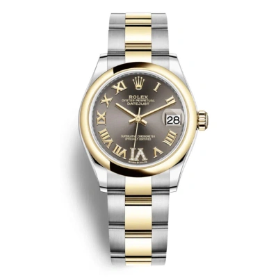 Rolex Datejust 31 Automatic Dark Grey Dial Ladies Oyster Watch 278243gyrdo In Gold