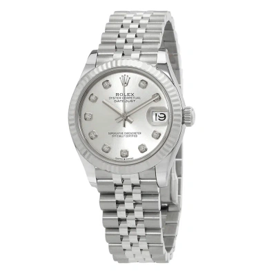 Rolex Datejust 31 Automatic Diamond Silver Dial Ladies Watch 278274sdj In Blue