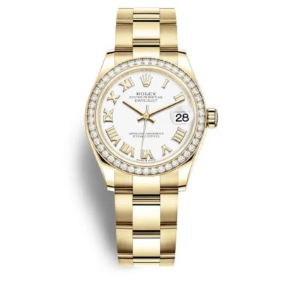 Rolex Datejust 31 Automatic White Dial Ladies 18kt Yellow Gold Oyster Watch 278288wro