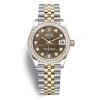 ROLEX ROLEX DATEJUST 31 BLACK MOTHER OF PEARL DIAMOND DIAL LADIES STEEL AND 18KT YELLOW GOLD JUBILEE WATCH
