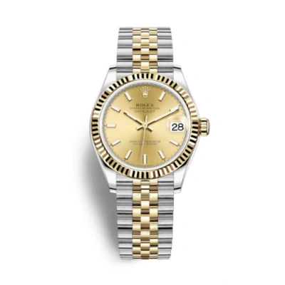 Rolex Datejust 31 Champagne Dial Automatic Ladies Steel And 18kt Yellow Gold Jubilee Watch 278273csj