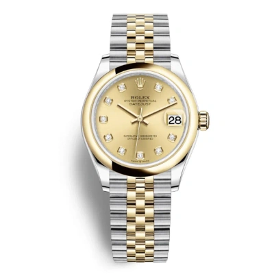 Rolex Datejust 31 Champagne Diamond Dial Automatic Ladies Steel And 18kt Yellow Gold Jubilee Watch 2