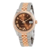 ROLEX ROLEX DATEJUST 31 CHOCOLATE DIAL AUTOMATIC LADIES STEEL AND 18KT EVEROSE GOLD JUBILEE WATCH 278241CH