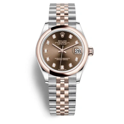 Rolex Datejust 31 Chocolate Diamond Dial Automatic Steel And 18kt Everose Gold Jubilee Watch 278241c