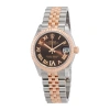 ROLEX ROLEX DATEJUST 31 CHOCOLATE ROMAN DIAMOND DIAL AUTOMATIC LADIES STEEL AND 18KT EVEROSE GOLD JUBILEE 