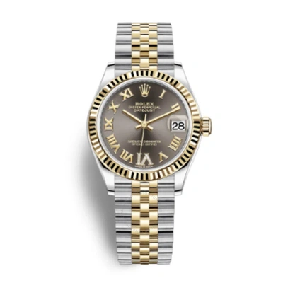 Rolex Datejust 31 Dark Grey Diamond Dial Automatic Ladies Steel And 18kt Yellow Gold Jubilee Watch 2 In Gray