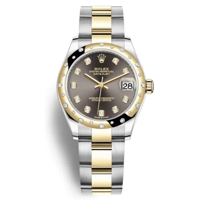 Rolex Datejust 31 Dark Grey Diamond Dial Automatic Ladies Steel And 18kt Yellow Gold Oyster Watch 27 In Metallic