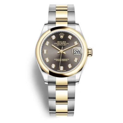 Rolex Datejust 31 Dark Grey Diamond Dial Steel And 18kt Yellow Gold Oyster Watch 278243gydo In Multi