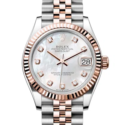 Pre-owned Rolex Datejust 31 Mm 278271 Mother Of Pearl 2024 Jubilee Rose Gold Steel