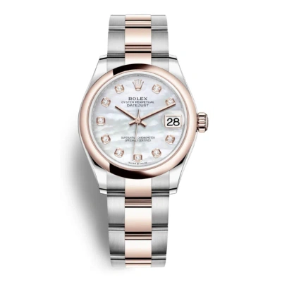 Rolex Datejust 31 Mother Of Pearl Dial Automatic Ladies Steel And 18kt Everose Gold Oyster Watch 278 In Metallic