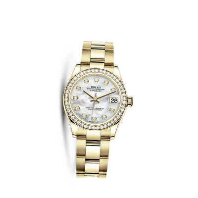 Rolex Datejust 31 Mother Of Pearl Diamond Dial Automatic Ladies 18kt Yellow Gold Oyster Watch 278288