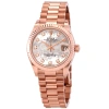 ROLEX ROLEX DATEJUST 31 MOTHER OF PEARL DIAMOND DIAL LADIES 18KT EVEROSE GOLD PRESIDENT WATCH 278275MDP