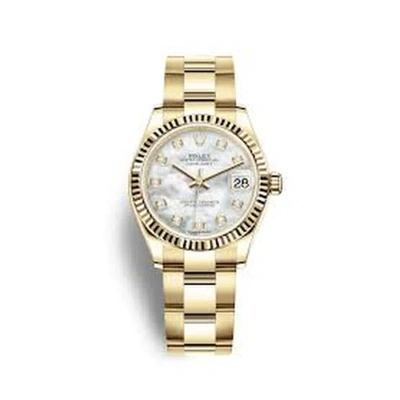 Rolex Datejust 31 Mother Of Pearl Diamond Dial Ladies 18kt Yellow Gold Oyster Watch 278278mdo
