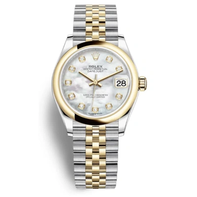 Rolex Datejust 31 Mother Of Pearl Diamond Dial Ladies Steel And 18kt Yellow Gold Jubilee Watch 27824