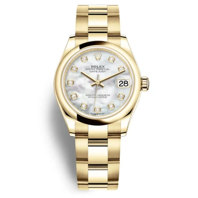Rolex Datejust 31 Mother Of Pearl Diamond Ladies 18kt Yellow Gold Oyster Watch 278248mdo