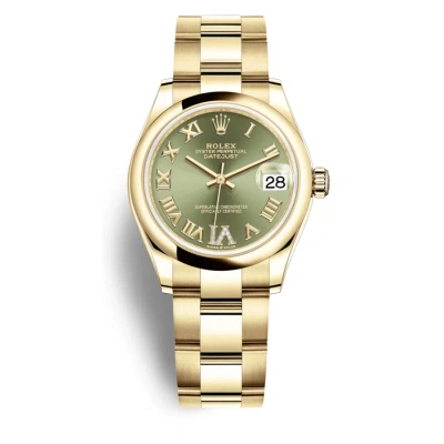 Rolex Datejust 31 Olive Green Dial Automatic Ladies 18kt Yellow Gold Oyster Watch 278248gnrdo