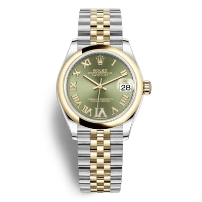 Rolex Datejust 31 Olive Green Dial Ladies Steel And 18kt Yellow Gold Jubilee Watch 278243gnrdj In Multi