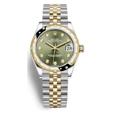 Rolex Datejust 31 Olive Green Diamond Dial Automatic Ladies Steel And 18kt Yellow Gold Jubilee Watch