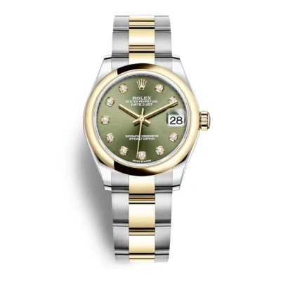 Rolex Datejust 31 Olive Green Diamond Dial Ladies Oyster Watch 278243gndo