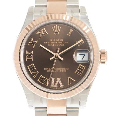 Rolex Datejust 31 Rhodium Diamond Dial Automatic Ladies Steel And 18kt Everose Gold Oyster Watch 278 In Metallic
