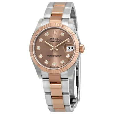 Rolex Datejust 31 Rose Diamond Dial Automatic Ladies 18kt Everose Gold Oyster Watch 278271pdo In Metallic
