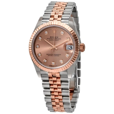Rolex Datejust 31 Rose Diamond Dial Automatic Ladies Steel And 18kt Everose Gold Jubilee Watch 27827