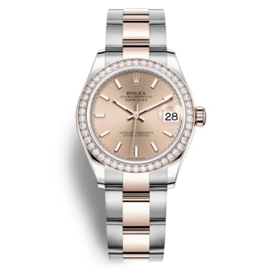 Rolex Datejust 31 Rose Diamond Dial Automatic Ladies Steel And Everose Gold Oyster Watch 278381pso In Multi