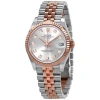 ROLEX ROLEX DATEJUST 31 SILVER DIAMOND DIAL AUTOMATIC LADIES STEEL AND 18KT EVEROSE GOLD JUBILEE WATCH 278