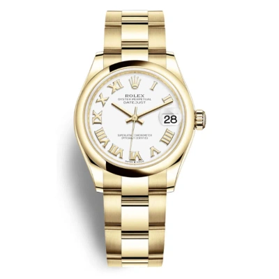 Rolex Datejust 31 White Dial Automatic Ladies 18kt Yellow Gold Oyster Watch 278248wro